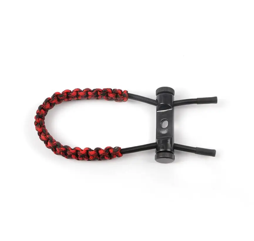 Black Red Huntingdoor 10 Color Archery Adjustable Braided Wrist Sling Rope Wristbands Compound Bow Accessories Hunting Shooting Tageting - Цвет: Black Red