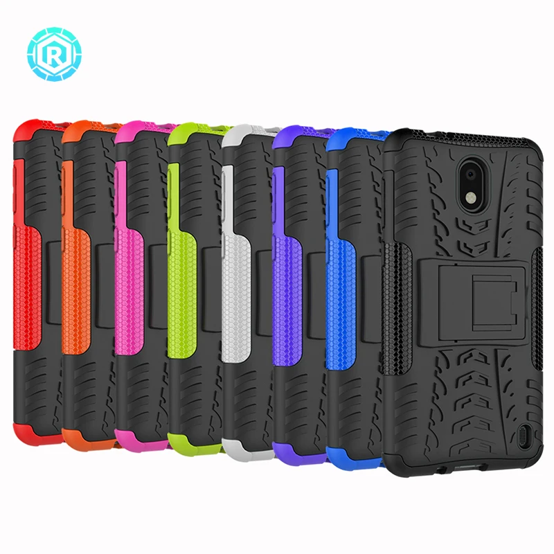 R For Nokia 2 Case Heavy Duty Armor Slim Hard Tough Rubber Cover Silicone + plastic Phone |