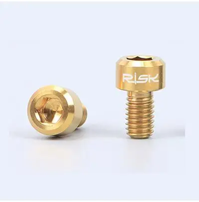2 шт. титановый Ti Винт с головкой под торцевой ключ M6x10mm шестигранный ключ Винт для V C тормозной пресс ing Ti болты для шоссейного велосипеда MTB зажим для велосипеда пресс - Цвет: Golden