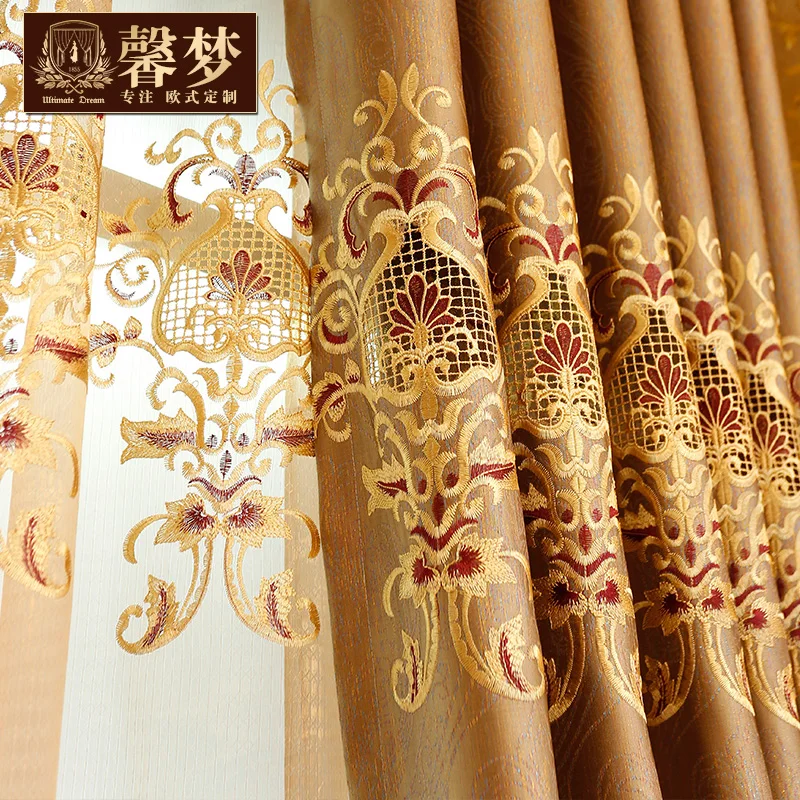 2018 New Sale Curtain Cortina Finished Floor Window High Grade Embroidery Shading Cloth Villa Customization. | Дом и сад