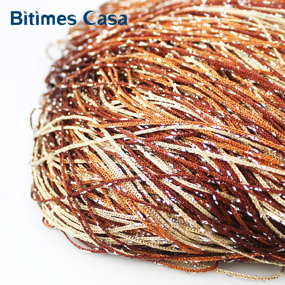 Трехцветная комбинированная штора с кисточками в виде Олы блестящая однотонная