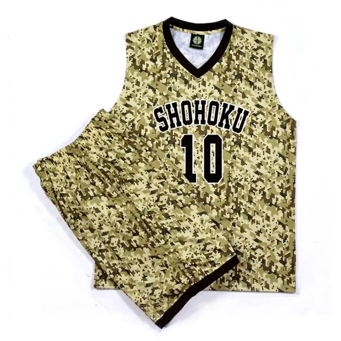 Костюм для косплея Slam Dunk Shohoku старшая школа № 10 ханамичи сакураги Камуфляжный