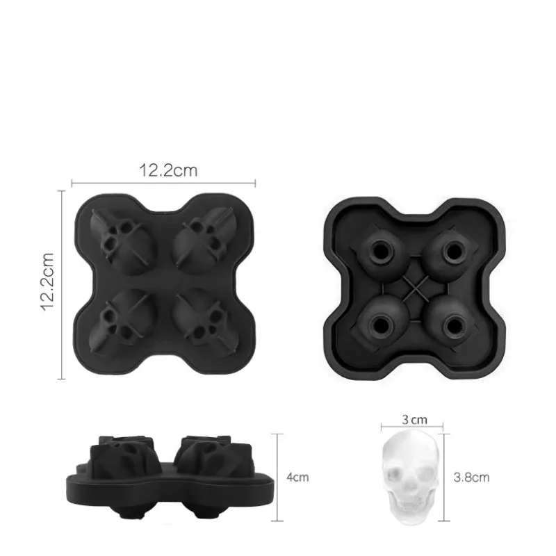 Whiskey Ice Cube Ball Maker Mold Skull Ice Mould Brick Round Bar Accessiories High Quality Random Color Ice Mold Kitchen Tools