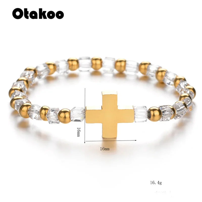 Otakoo красный синий оранжевый шампанское браслет из бисера для женщин крест