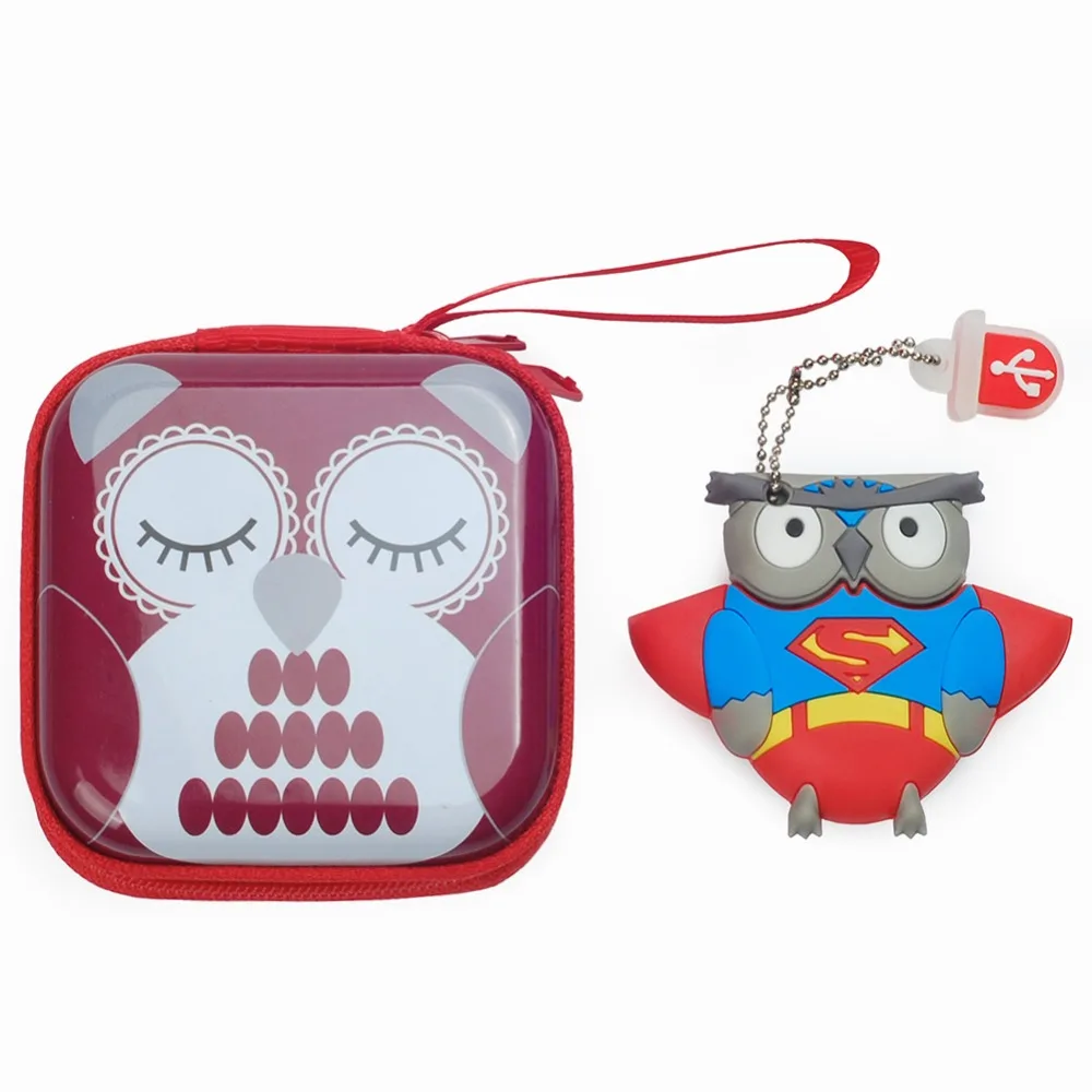 LEIZHAN милый USB флеш-накопитель супер Сова Флешка карта памяти с цепочкой и