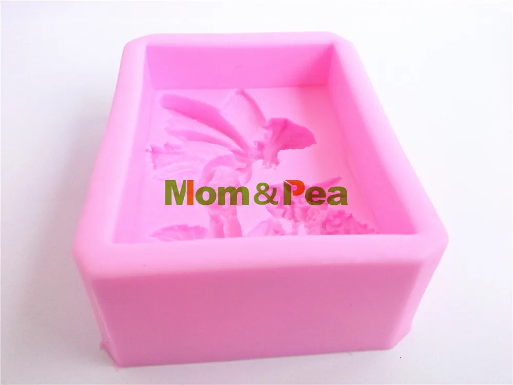 Mom & Pea 0394 Бесплатная доставка Цветочная фея силиконовая форма для мыла украшение