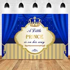 Mocsicka фон для фотографирования новорожденных с изображением синей занавески Маленького принца Корона королевская Праздничная декорация виниловая ткань