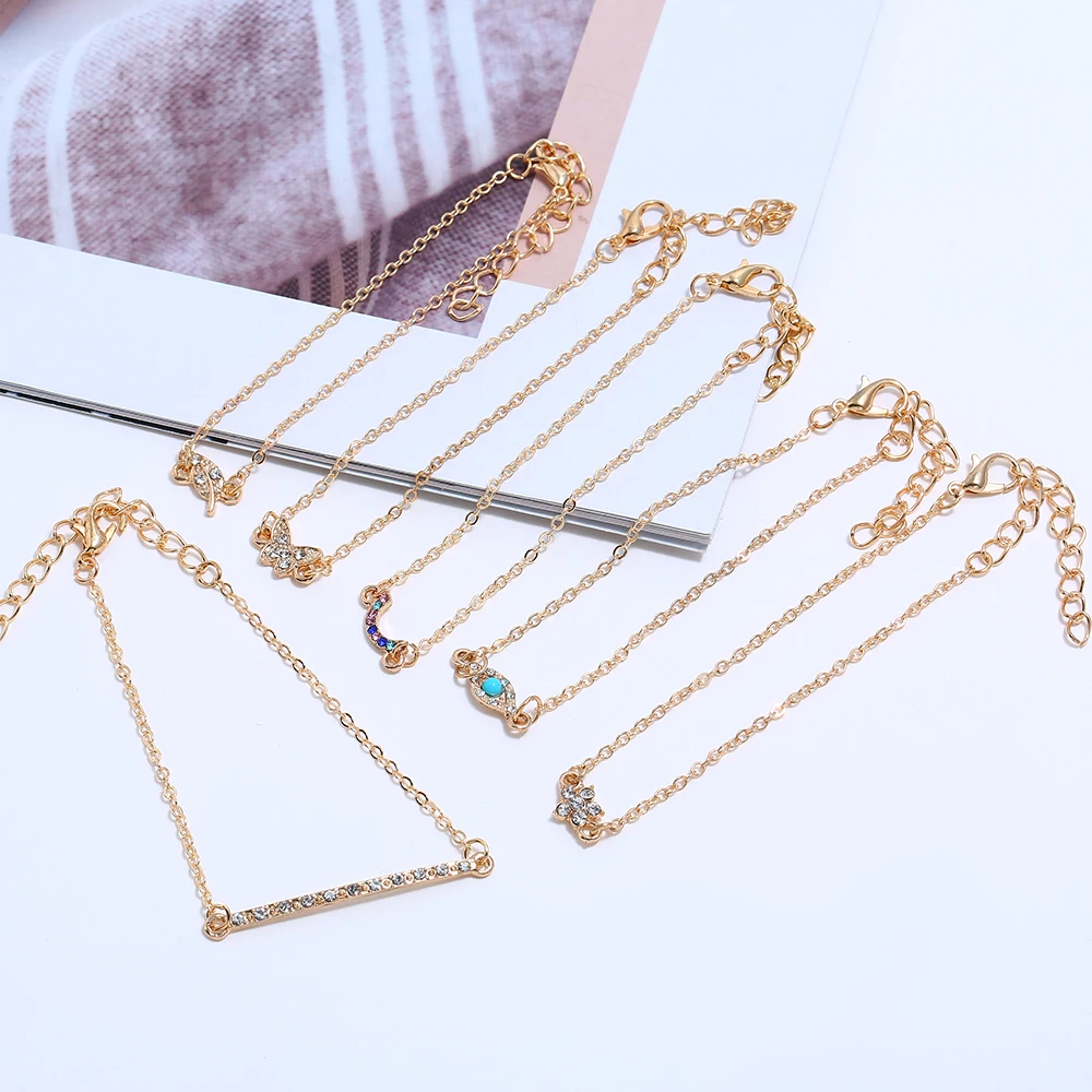 6 шт./компл. богемные синие браслеты с шармами для женщин модные наборы браслетов