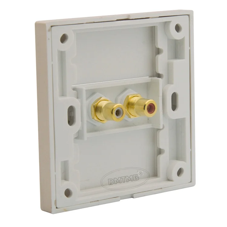 2RCA аудио Настенная пластина с золотой пластиной и обратной стороной разъем