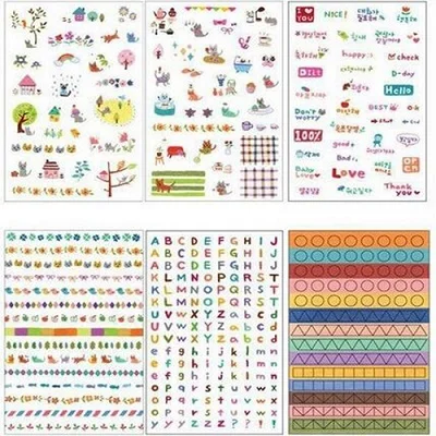 Set-21 XRHYY 1 упаковка из 6 шт. милый дневник мультфильм шаблон украшения Скрапбукинг наклейки прозрачный ПВХ канцелярские планировщик наклейки - Цвет: Set-21