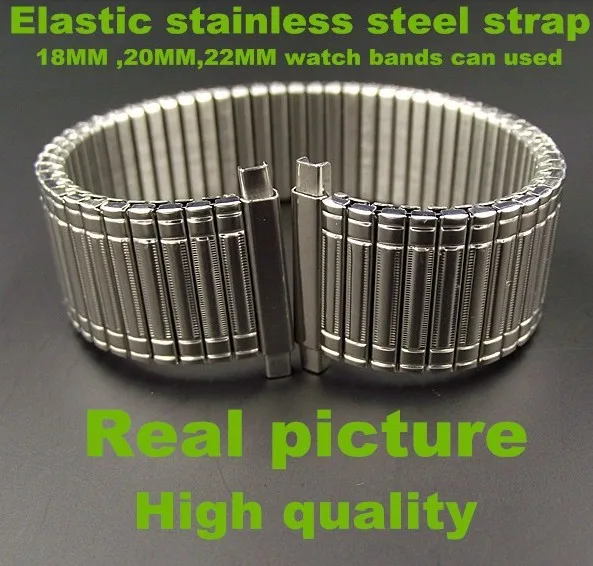 

Retail -1PCS High quality Elastic stainless steel strap 18MM ,20MM ,22MM watch band can used - silver color-526