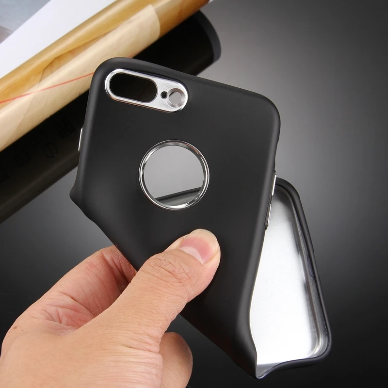 Для iPhone 7 чехол силиконовый масляный носик Мягкий ТПУ металлический кнопочный