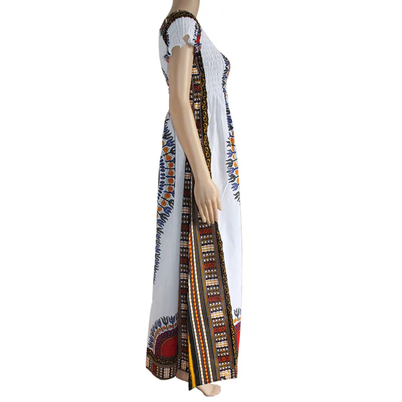 Band Mr Hunkle Vintage Women's Dashiki Dress Petal Sleeve African Print Maxi Vestidos Long Dresses For Women | Женская одежда