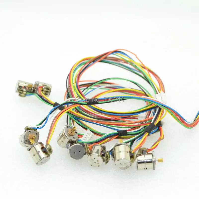 10 шт. 2 фазный 4 проводной шаговый двигатель мини D8xH9.2mm с кабелем и небольшое