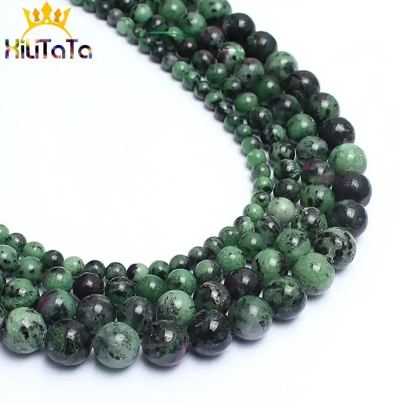 Натуральный Epidote Rubys камень циозит круглые свободные шарики для изготовления