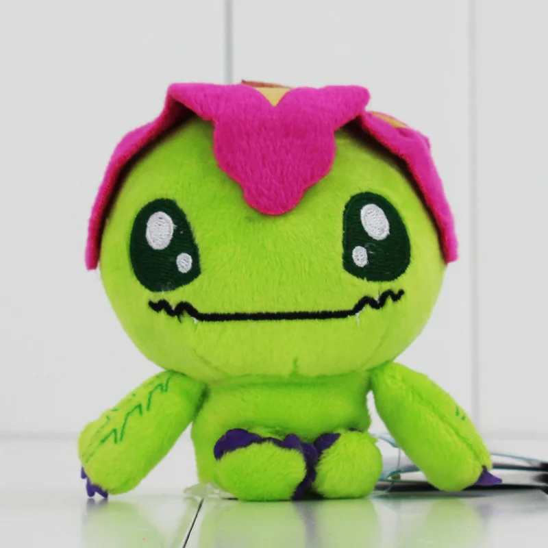 8 видов стилей, 10 см, плюшевые игрушки Digimon, Gabumon, Agumon, Gomamon, Piyomon, Palmon Patamon, мягкая плюшевая игрушка с брелком, детские куклы, подарок - Цвет: Palmon