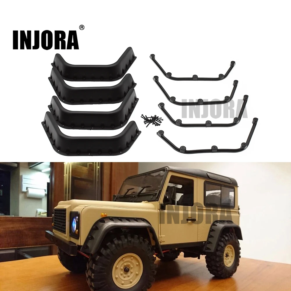 INJORA черные крылья грязи вспышки для 1:10 Масштаб RC Гусеничный RC4WD D90 D110 части