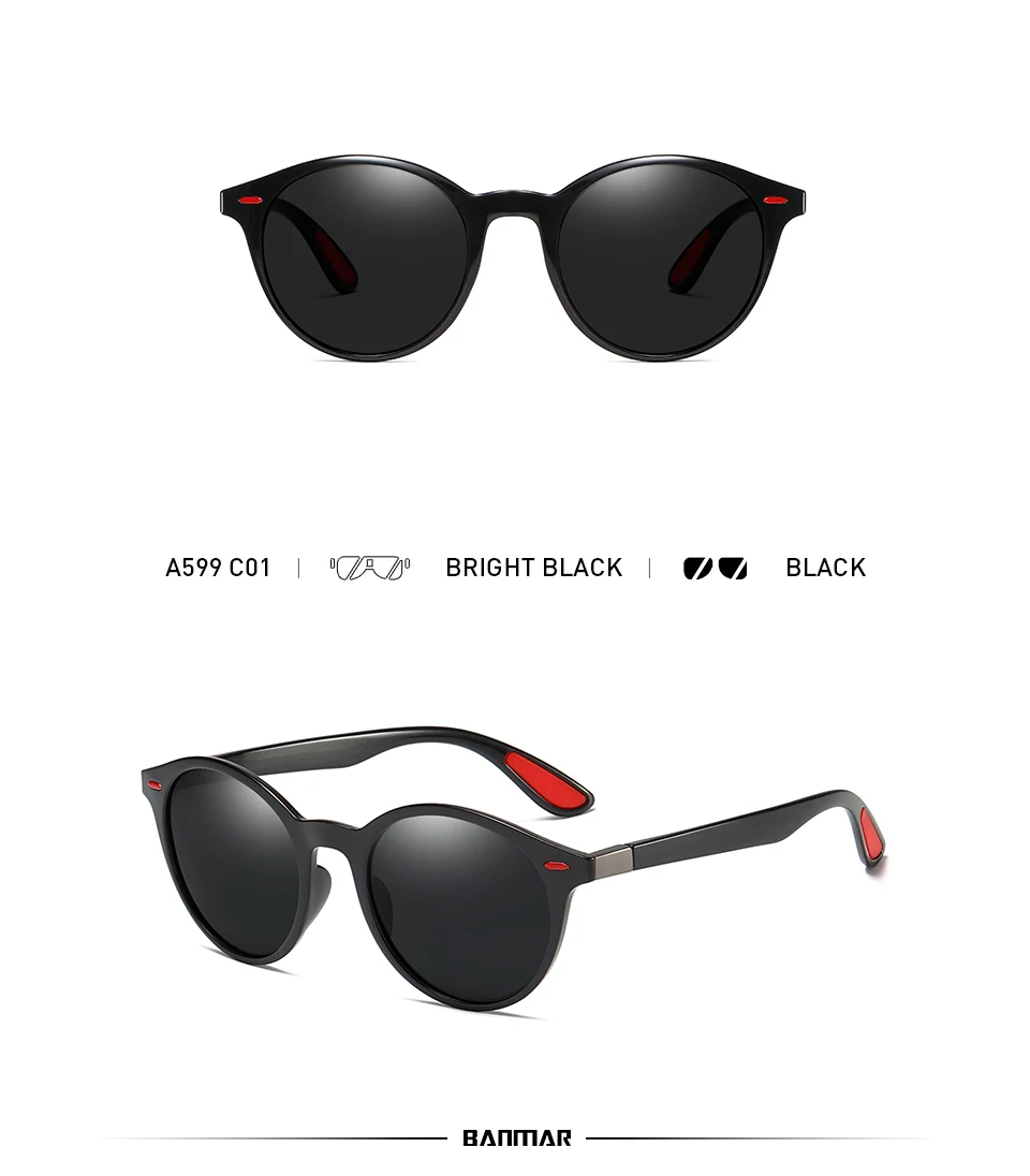 BANMAR Fashion Polarized Sunglasses Men TR90 Luxury Brand Designer Vintage Driving Night Sun Glasses Male Goggles Shadow UV400
