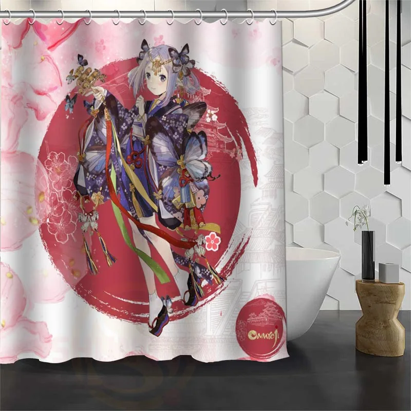 Пользовательская Водонепроницаемая занавеска для душа Onmyoji ванной комнаты из