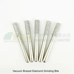 DIATOOL 5 шт. диаметр 6 мм цилиндрический алмазный Бур хвостовик 6 мм Головка шлифовальные сверла вращающийся инструмент