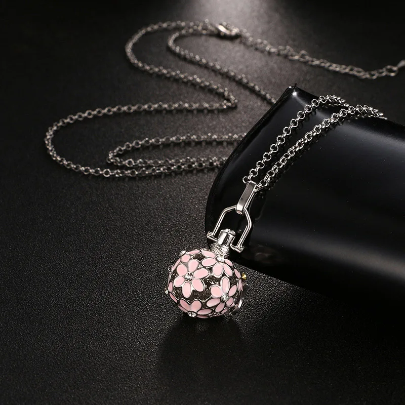 1Pcs New Mexico Chime Hollow Zircon Vintage Necklace Jewelry Music Ball Essential Oil Pregnancy Necklace Summer Romantic Accessories - Окраска металла: 1Pcs