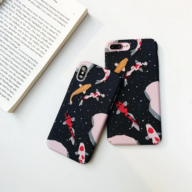 ShinyBean чехол для iPhone 8 Plus японский стиль Необычные Карп кои рыбы чехол s для iPhone X XR XS Max 8 7 6 6S Plus полный жесткий чехол