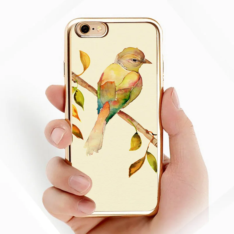 Lotezly для iPhone 6 покрытие TPU телефон Shell случаях птица иллюстрации (взять 7 чехол)