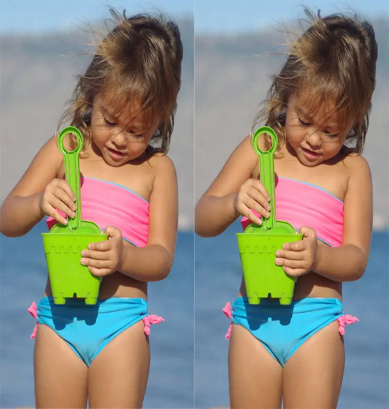 Восхитительный Детский комплект бикини для девочек цвет БЕЖЕВЫЙ цветочный