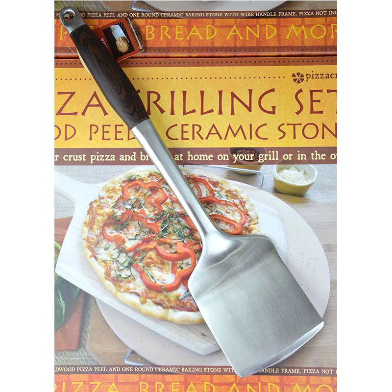 Кованая лопатка Avant 19 дюймов из нержавеющей стали для барбекю с ручкой древесины