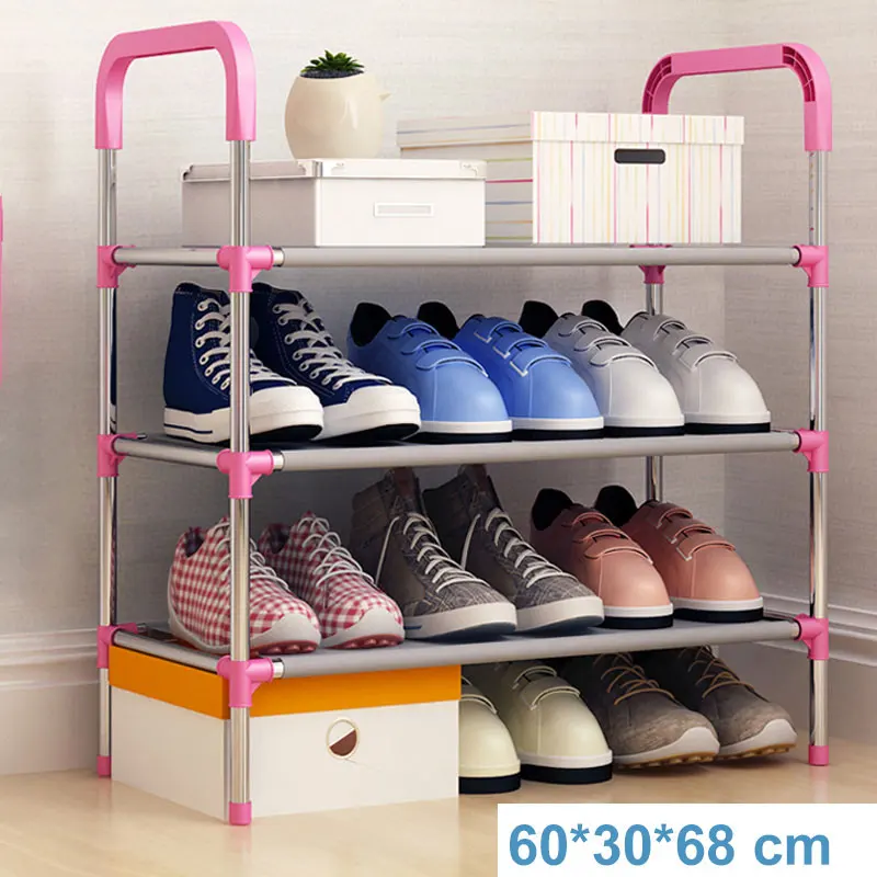 3 layers PINK Горячая обувной стеллаж Легко собранный пластиковый несколько слоев обуви Органайзер для хранения на полке подставка держатель Регулируемая подставка для обуви - Цвет: 3 layers PINK
