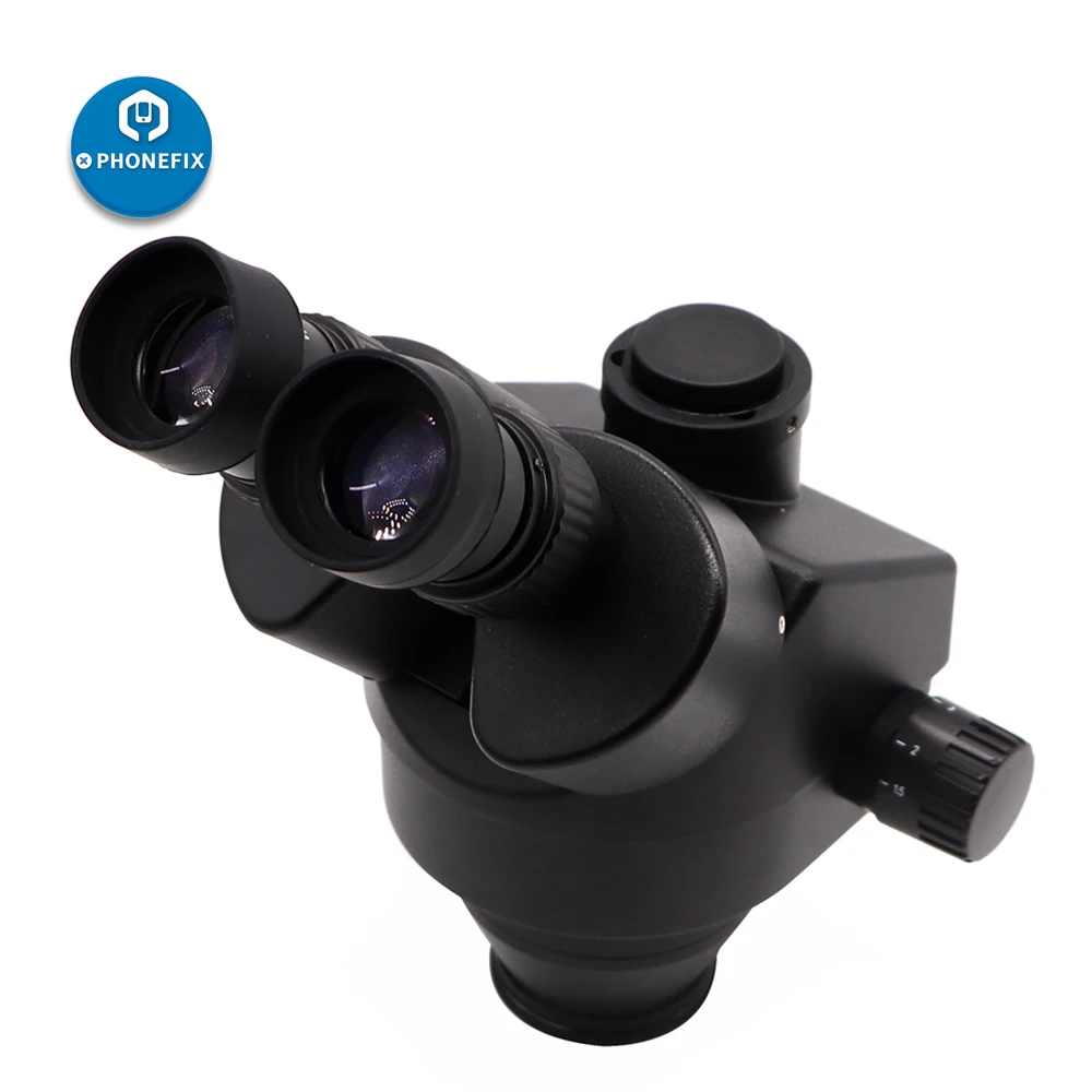 Черный Simul focal 7-45X Тринокулярный Стерео микроскоп части головки WF10X 20 мм окуляр линза синхронный зум микроскоп PCB припой
