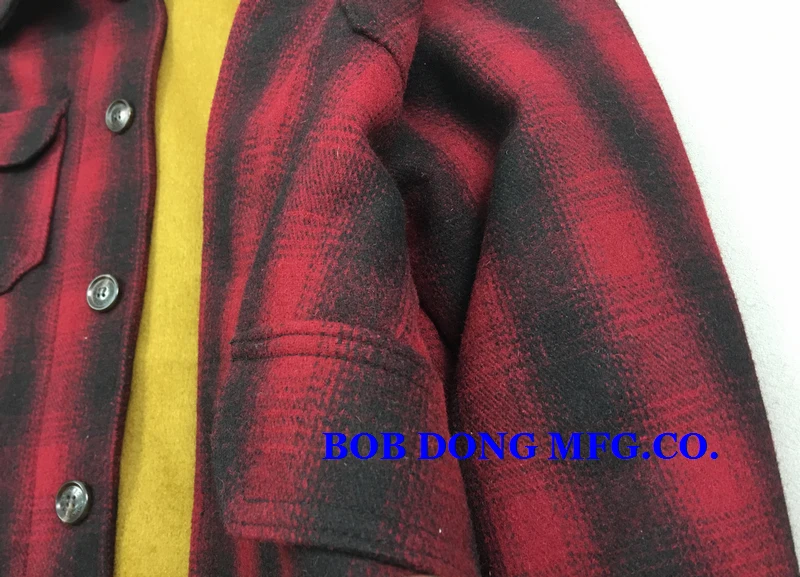 Bob Dong шерстяная клетчатая куртка для охоты винтажная зимняя мужская шерстяная флисовая куртка Красный Черный