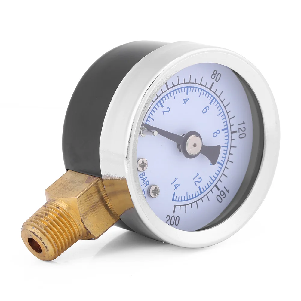 0-200psi 0-14bar измеритель давления в шинах 40 мм Циферблат метр 1/8 вакуумный манометр измерительный инструмент