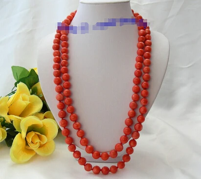 Ожерелье из натуральных коралловых бусин DYY +++ 818 длина 50 дюймов 12 мм|coral bead necklace|bead