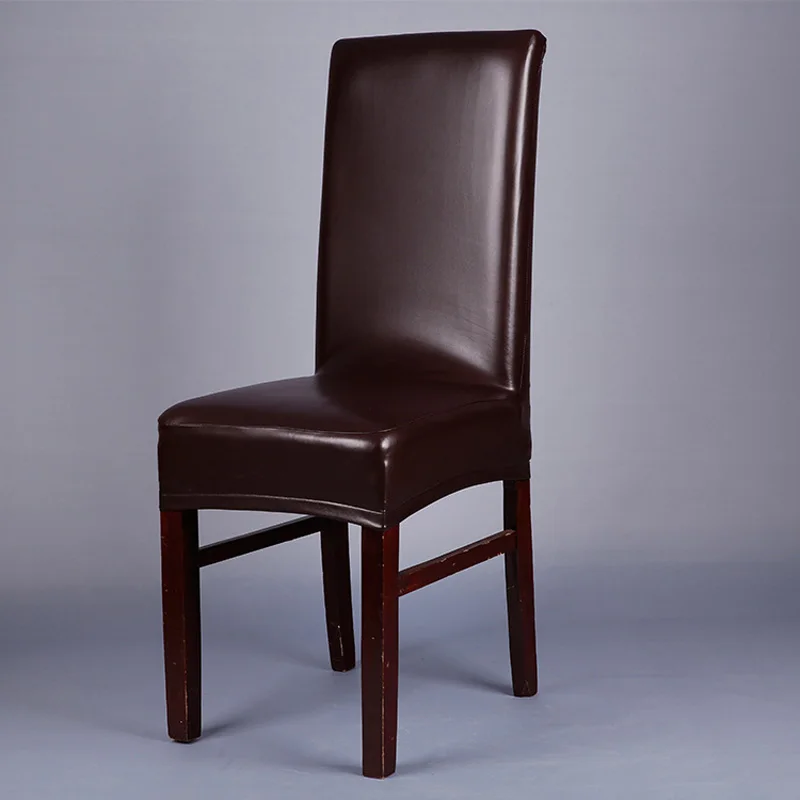 

FLC PU Leather Elastic Chair Cover Home Decor Dining Stretch Chair Cover For Weddings Banquet Hotel Washable 32