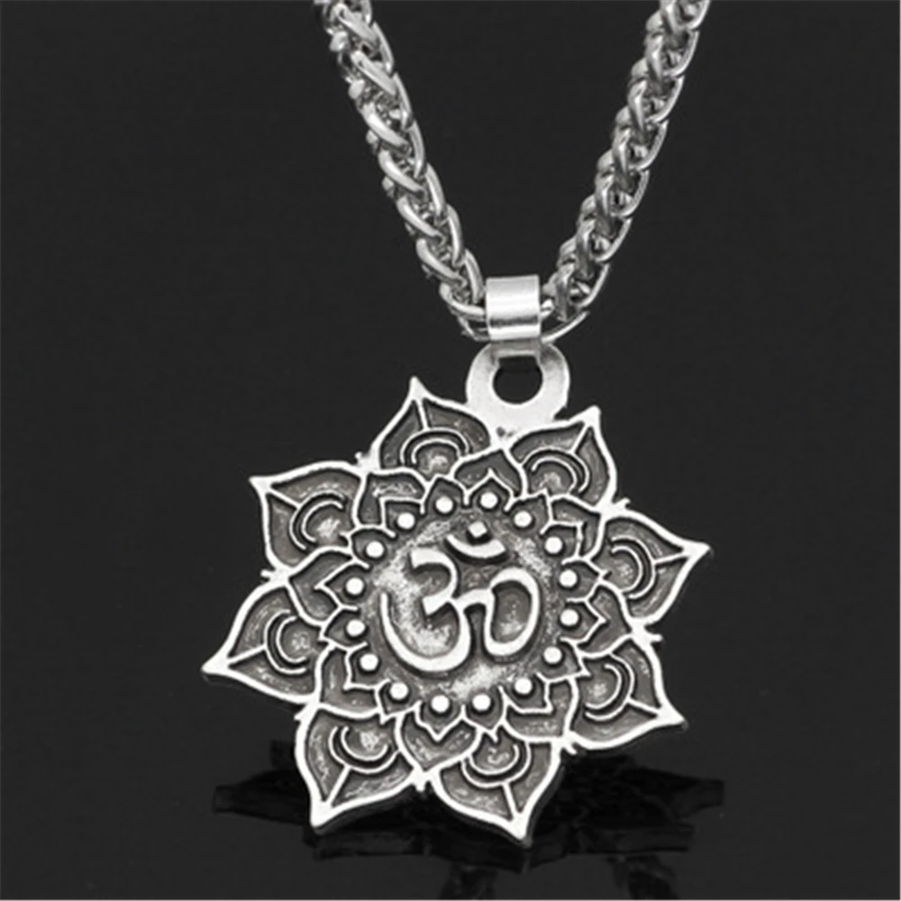 Viking Slavic Necklace Pandent 3d Lotus Mandala Spirit Amulet Pendant Pagan Witch Talisman Religion Jewelry | Украшения и