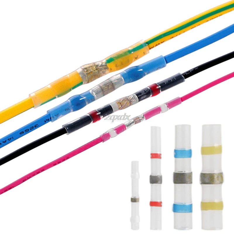 

100Pcs 26-10AWG Assorted Solder Sleeve Heat Shrink Splice Butt Wire with Box Dropship