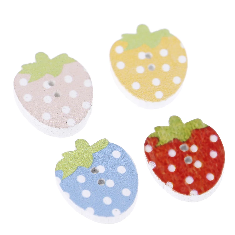 10 шт. аксессуары для скрапбукинга деревянная кнопка поделок 2 отверстия фрукты