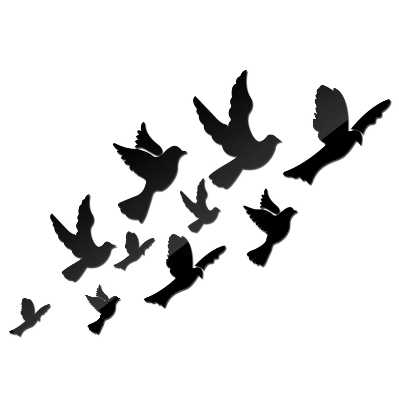 Горячая распродажа 10 летают акриловые многосекционный посылка узор 3d стикеры