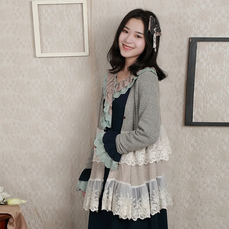 Оригинальный дизайн Harajuku Kawaii тонкий вязаный кардиган свитер женский v-образный