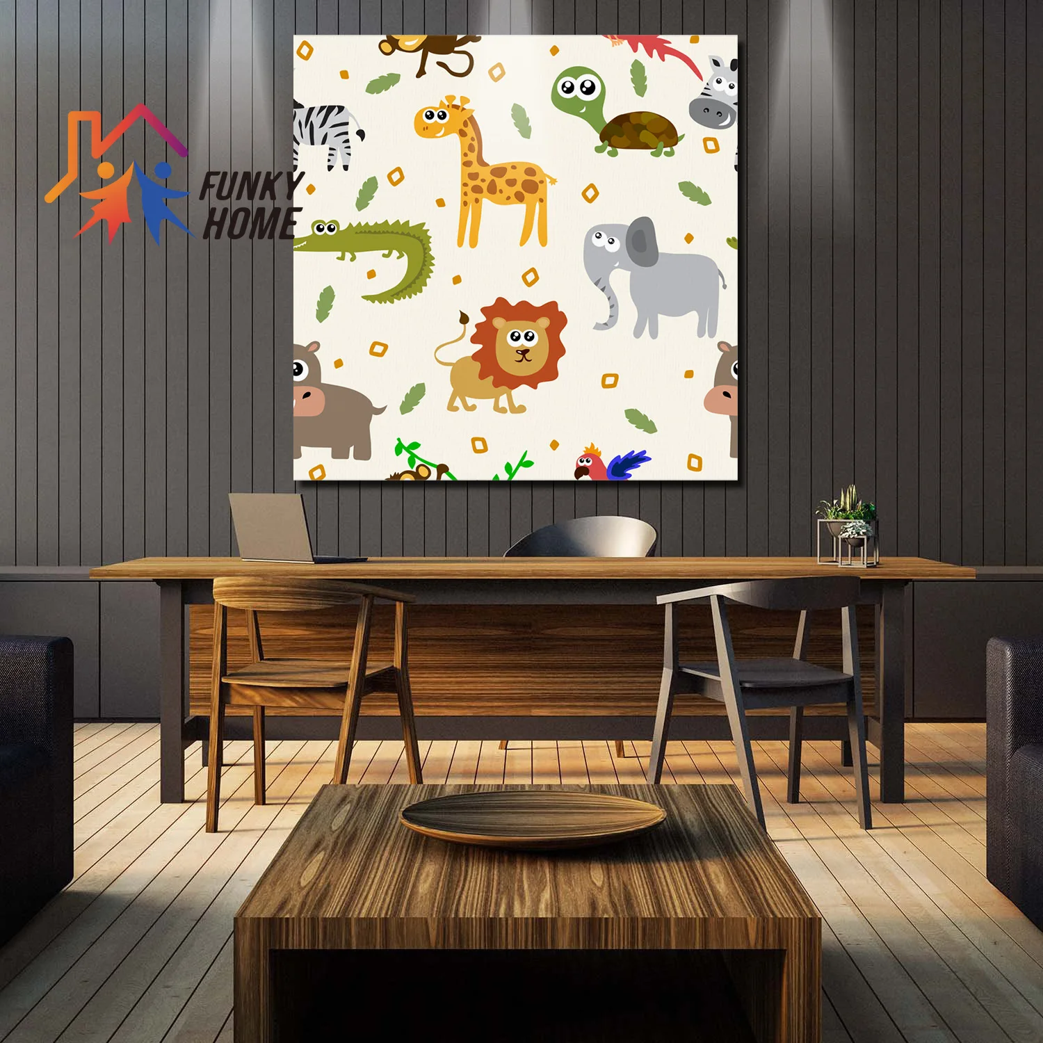 Funkyhome Картина на холсте Африка Индийский Слон Настенная картина в рамке спальня