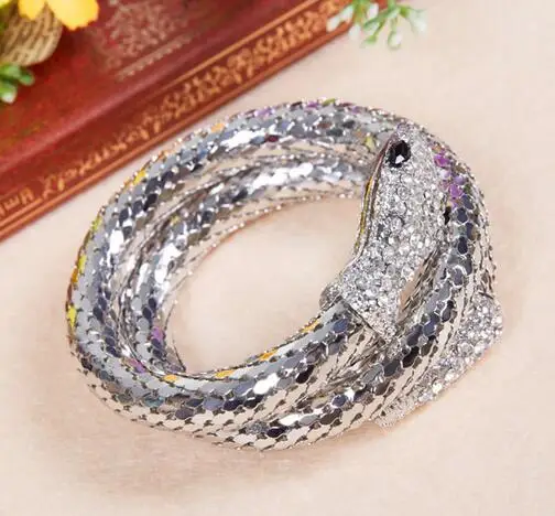 1 шт./лот браслет змея для танца живота из сплава золота и серебра аксессуары змеи