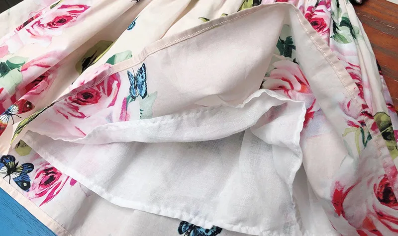 Roimyal Wholesale Summer Girls Short Sleeved Princess dress Pure Cotton Breathable Printed Flowers 2-7 Years Old free shipping | Детская
