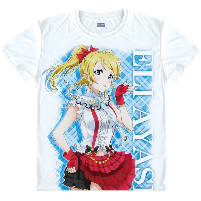 Футболка love live мужская с 3D-принтом милая рубашка коротким рукавом косплей в