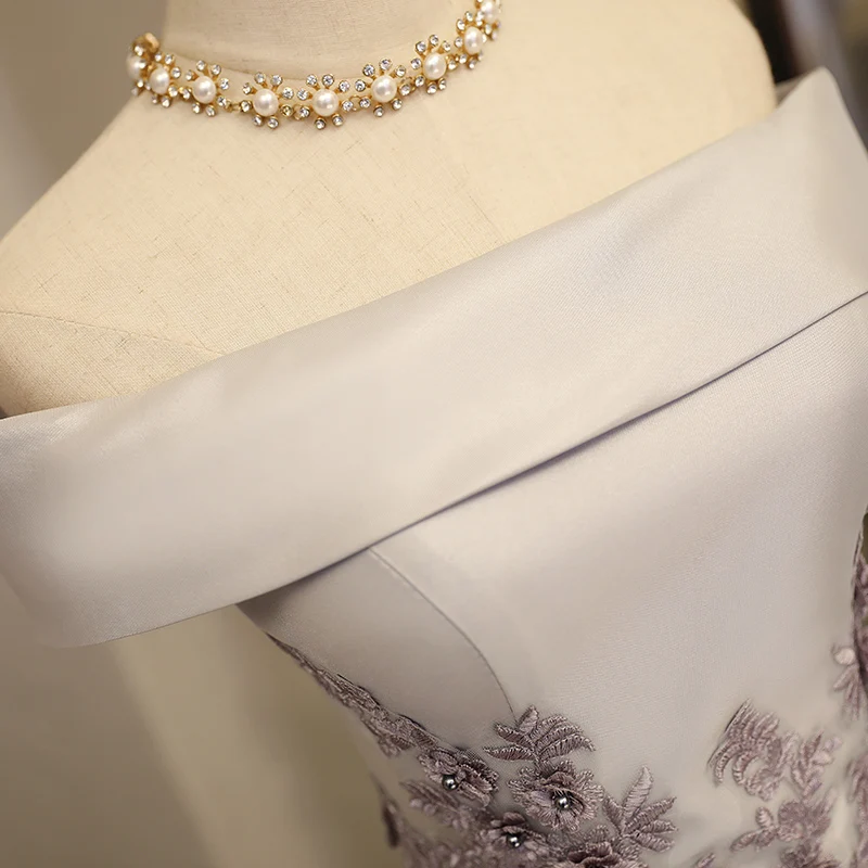 2017 новое вечернее платье пыльно розового цвета длиной в Пол атласное с вырезом