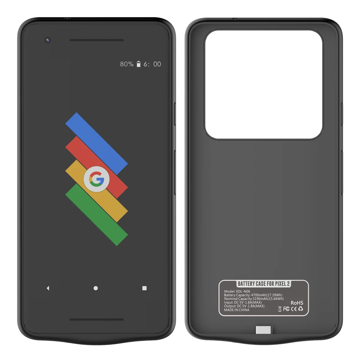 Чехол WIN 4700 мАч чехол для зарядного устройства для Google Pixel 2 чехол внешний резервный внешний аккумулятор чехол для зарядки чехол для зарядного устройства