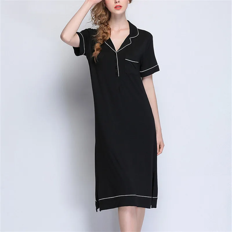 New Arrivals Plus Size 2018 Summer Women Sweet Modal Sleepwear Nightgown Shorts Night Dress | Женская одежда