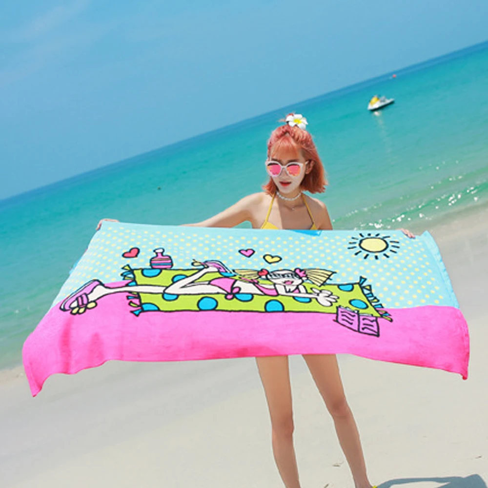 Плавание Полотенца s мультфильма пару пляж быстросохнущие мягкой кожи