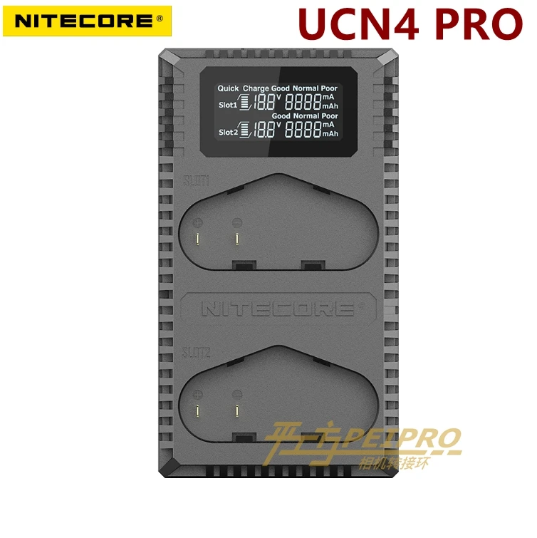 Зарядное устройство nitecore UCN4 Pro с двумя слотами USB QC LP-E4 LP-E19 для Canon DSLR EOS 1D 1DX 1DS Mark II SLR