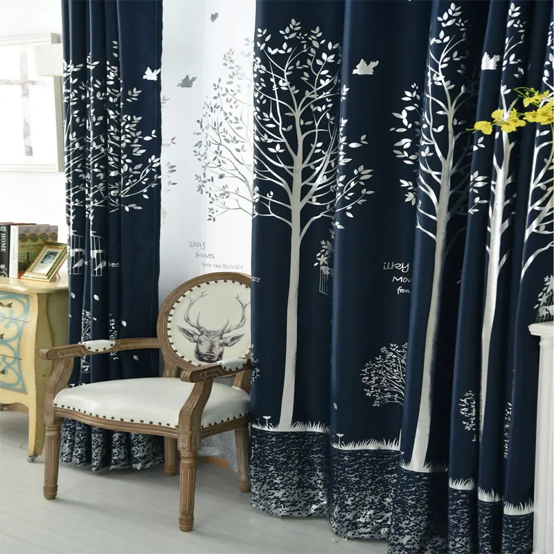 Льняные затемненные шторы для гостиной современные принтованные из органзы на